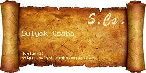 Sulyok Csaba névjegykártya